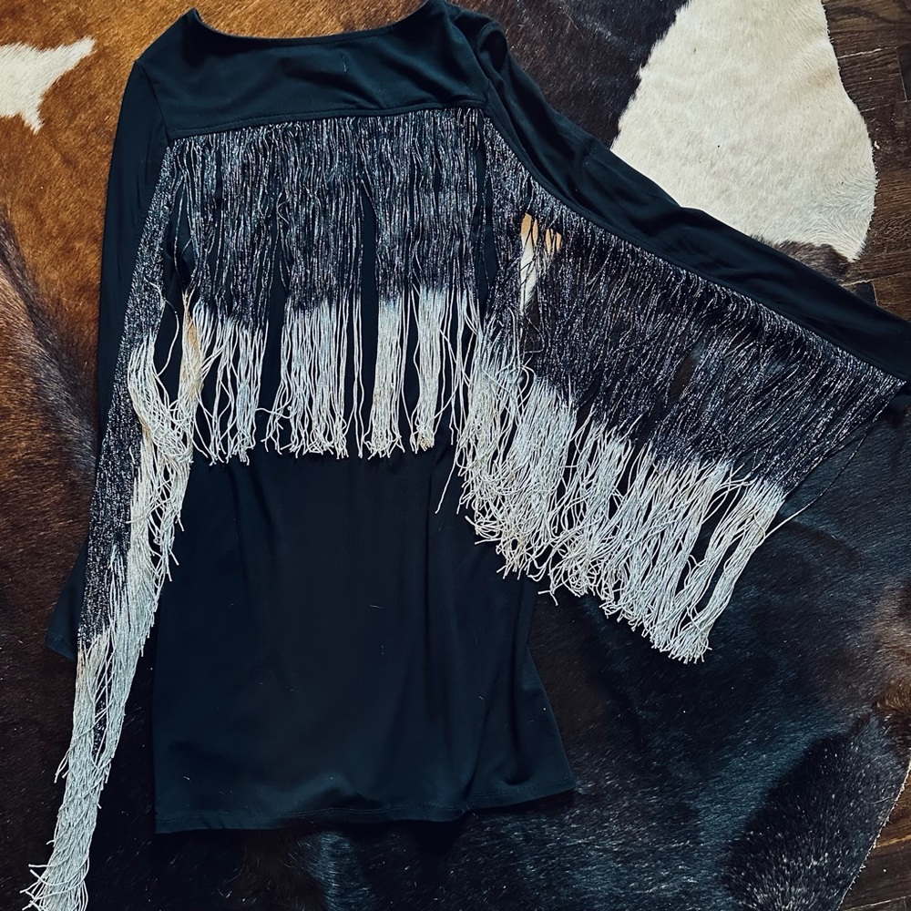 IDYLLWIND Women’s Black Fringe Dress